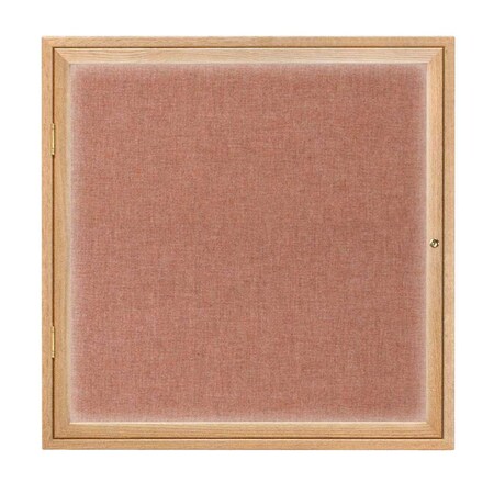 United Visual Products Single Door Slim Enclosed Radius EZ Tack Board, 42"x32", Satin/Blue UVRDS42EZ-BLUE-SATIN